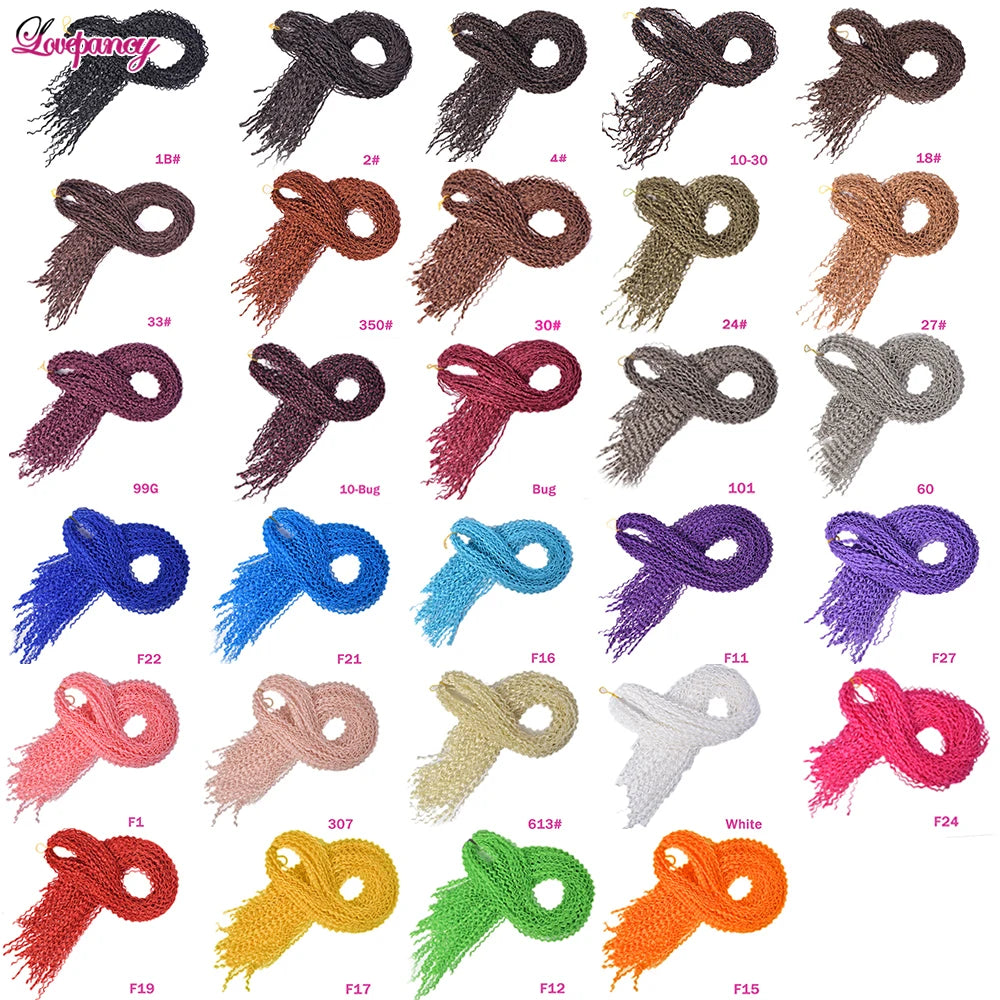 Synthetic Zizi Braids Crochet Box Braiding Hair Extensions White Black 28 Inch Long Curly Crochet Braiding Hair For Women 50g