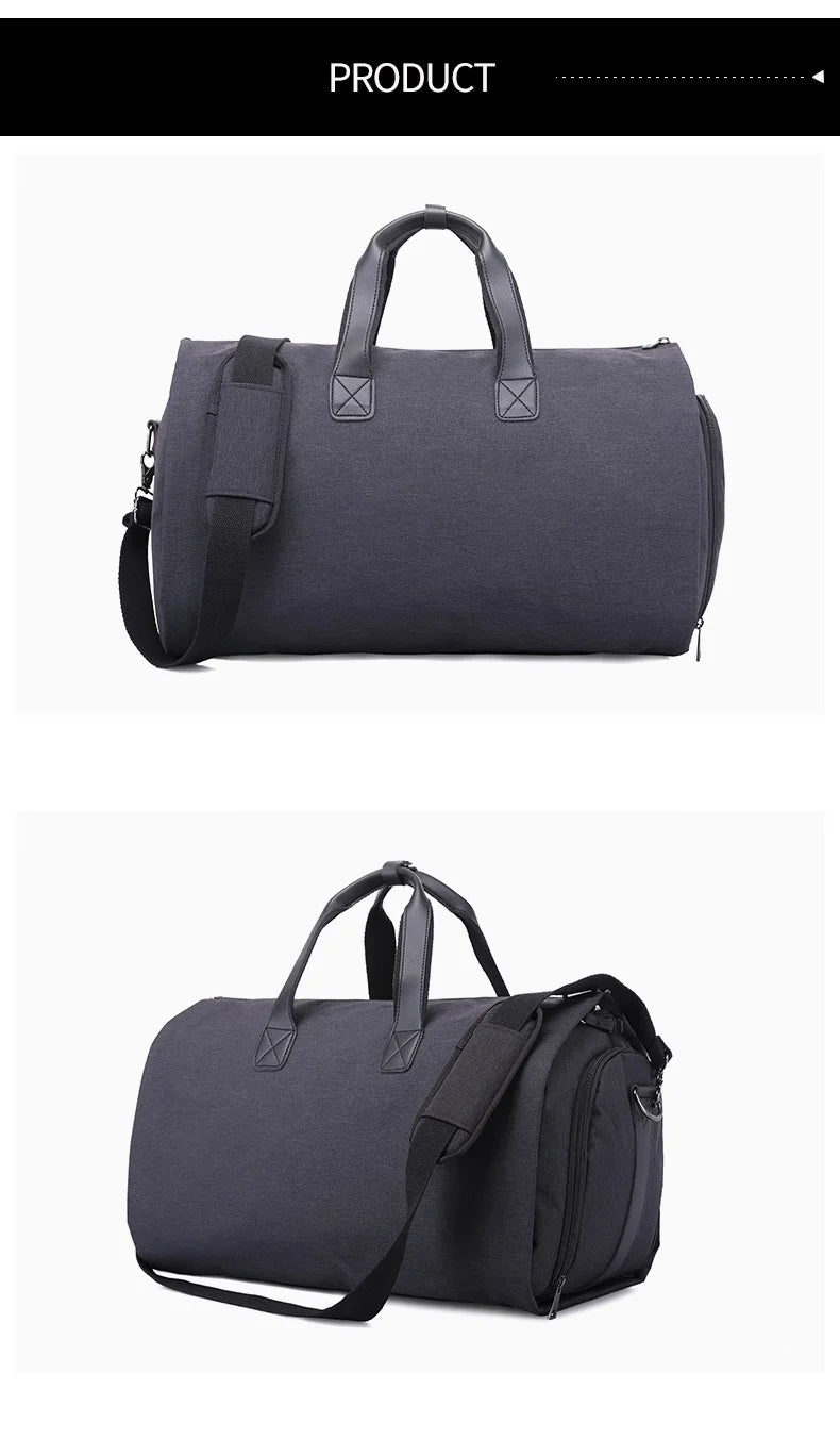 Men Bags Travel Garment Bag Duffel Bag with Shoulder Strap Business Handbags Multiple Pockets Carry on Hanging Suitcase Clothing