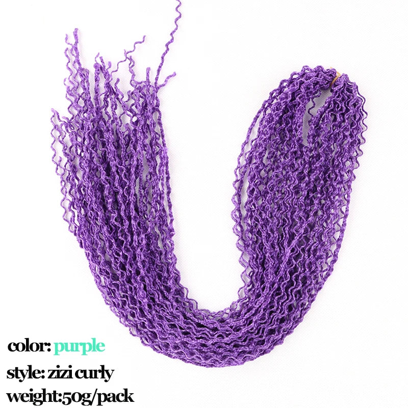 Full Star Curly ZIZI Box Braids 22" Crochet Braids Synthetic Hair Extensions Long Green Blue Pink Red Pre-Looped Twisted Hair