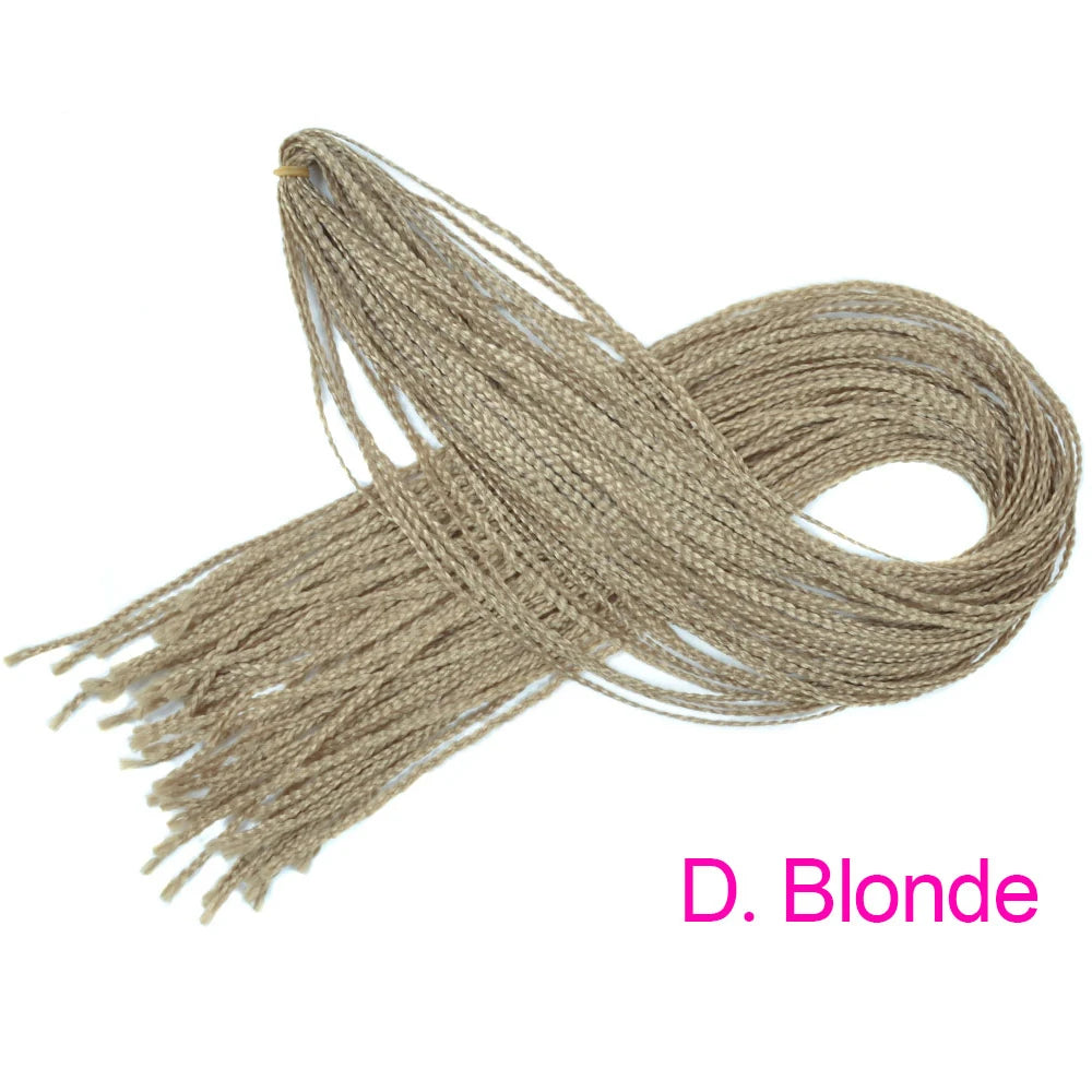28 Inch Synthetic Zizi Braids Thin Box Braids Hair Extensions Brown Pink Blue Red 613 Box Crochet Braiding Hair For Women 50g