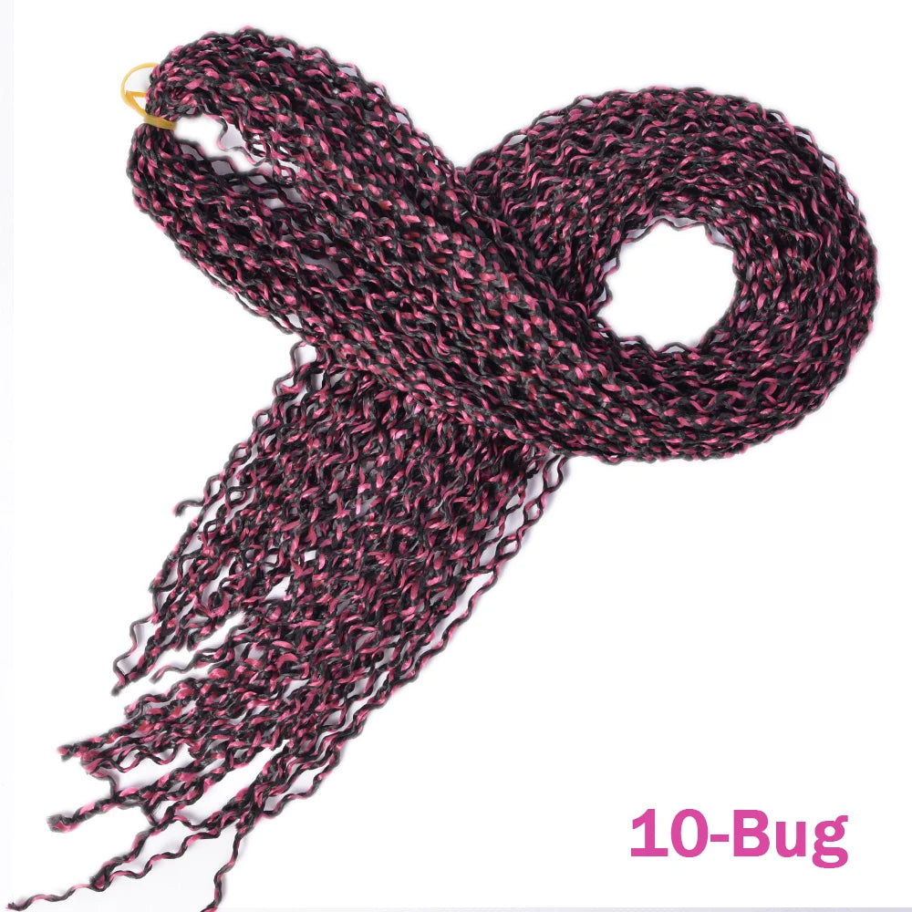 Trend Way 25inch 50g/Package Synthetic Extensions Braiding Hair Blonde For Women 25inch Curly Box Braids Zizi Crochet Hair Black