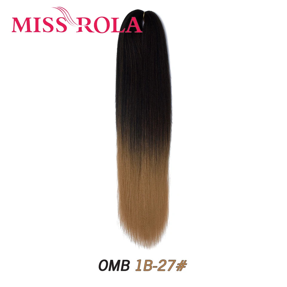 MISS ROLA Synthetic Kanekalon Hair Jumbo Braids 24 Inches100g Yaki Straight Hair Extension Pre Stretched Blonde Pink Wholesale