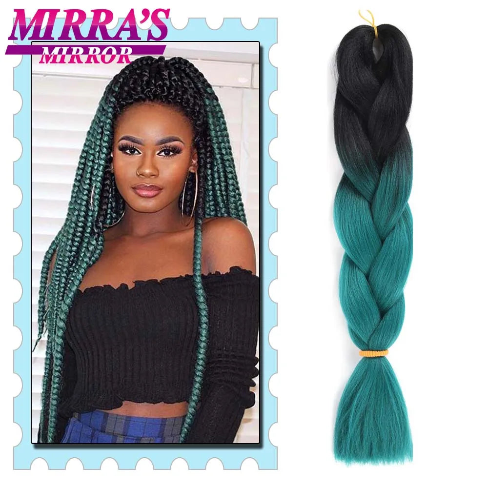 Synthetic Braiding Hair 24 Inch Kanekalon Braids Extensions Ombre Hair for Box Braid Crochet Jumbo Braiding Hair Pre Stretched