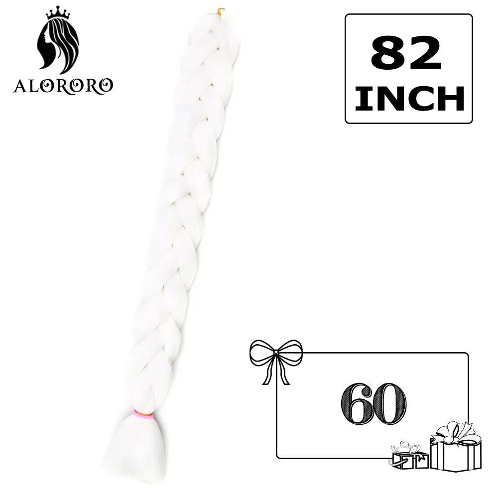 82 Inch Synthetic Braiding Hair Extensions Green Red Pink Yellow Crochet Jumbo Braids Hair Pure Color Box Twist Braids Wholesale