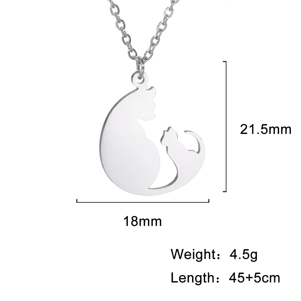Cute Dog Paw Pendant Necklace | Stainless Steel Animal Footprint Chain for Women & Girls