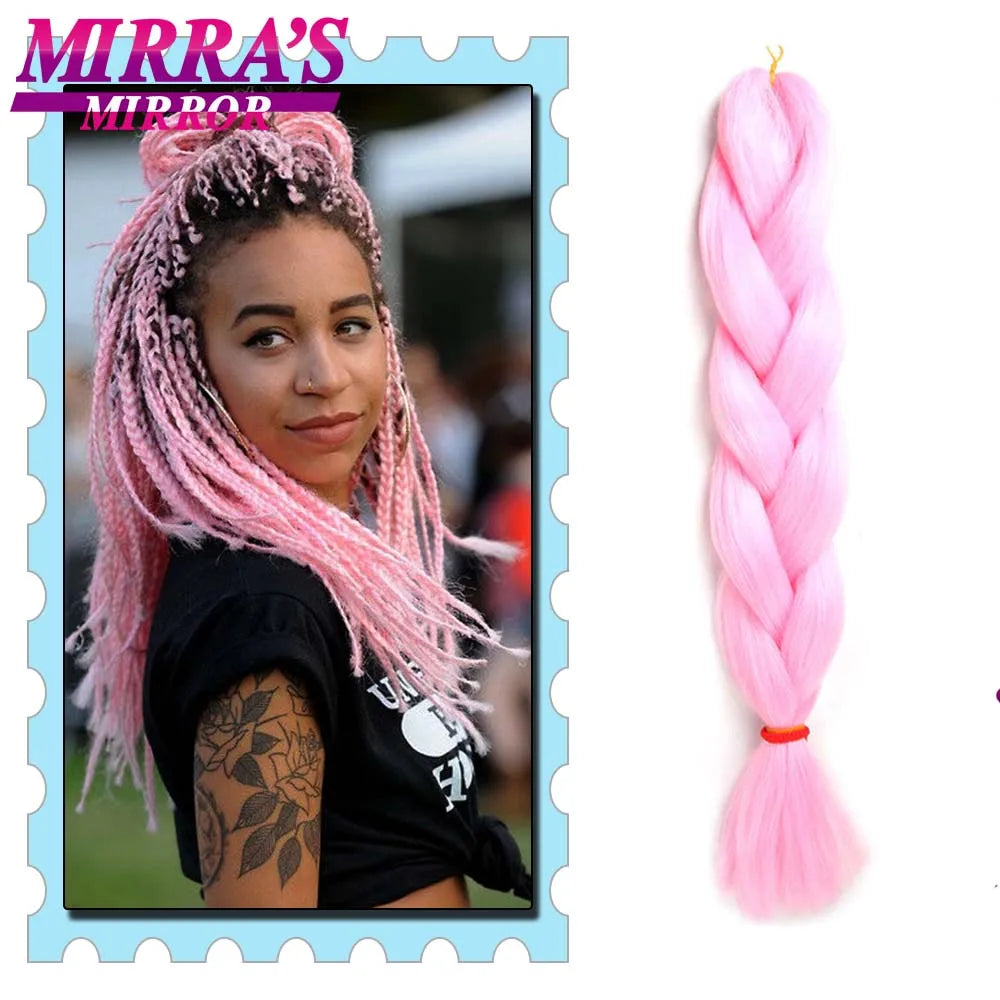 Synthetic Braiding Hair 24 Inch Kanekalon Braids Extensions Ombre Hair for Box Braid Crochet Jumbo Braiding Hair Pre Stretched