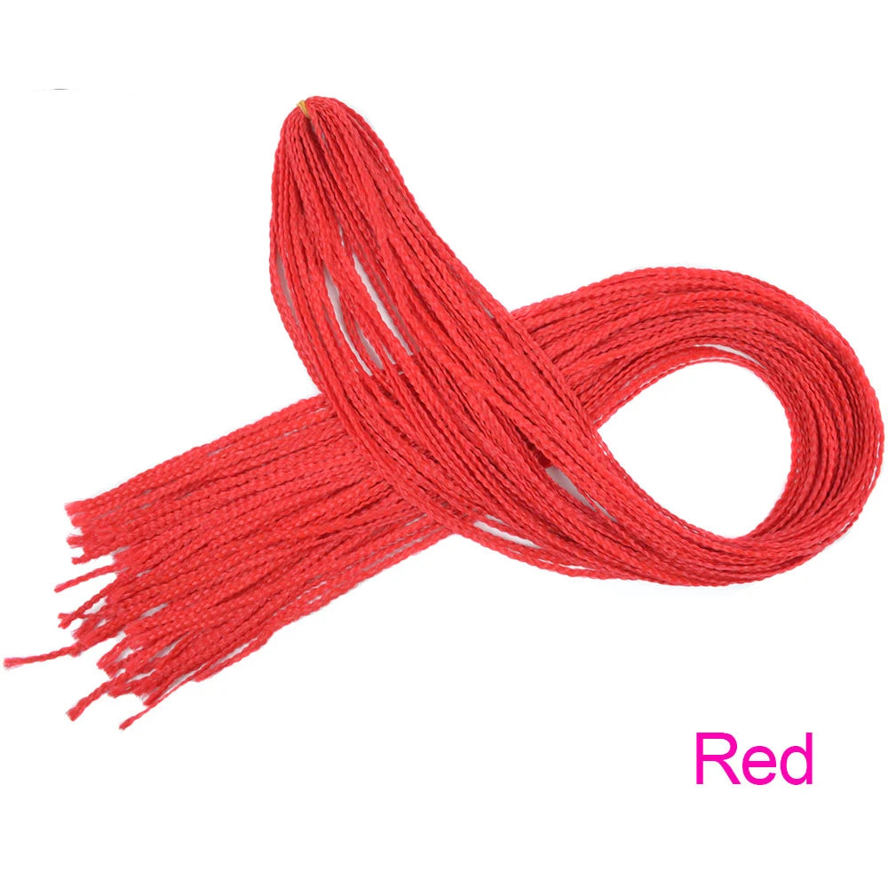 28 Inch Synthetic Zizi Braids Thin Box Braids Hair Extensions Brown Pink Blue Red 613 Box Crochet Braiding Hair For Women 50g