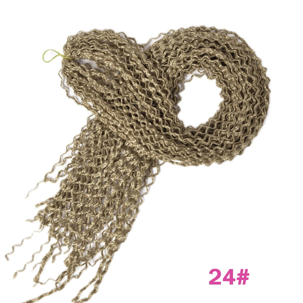 Trend Way 25inch 50g/Package Synthetic Extensions Braiding Hair Blonde For Women 25inch Curly Box Braids Zizi Crochet Hair Black
