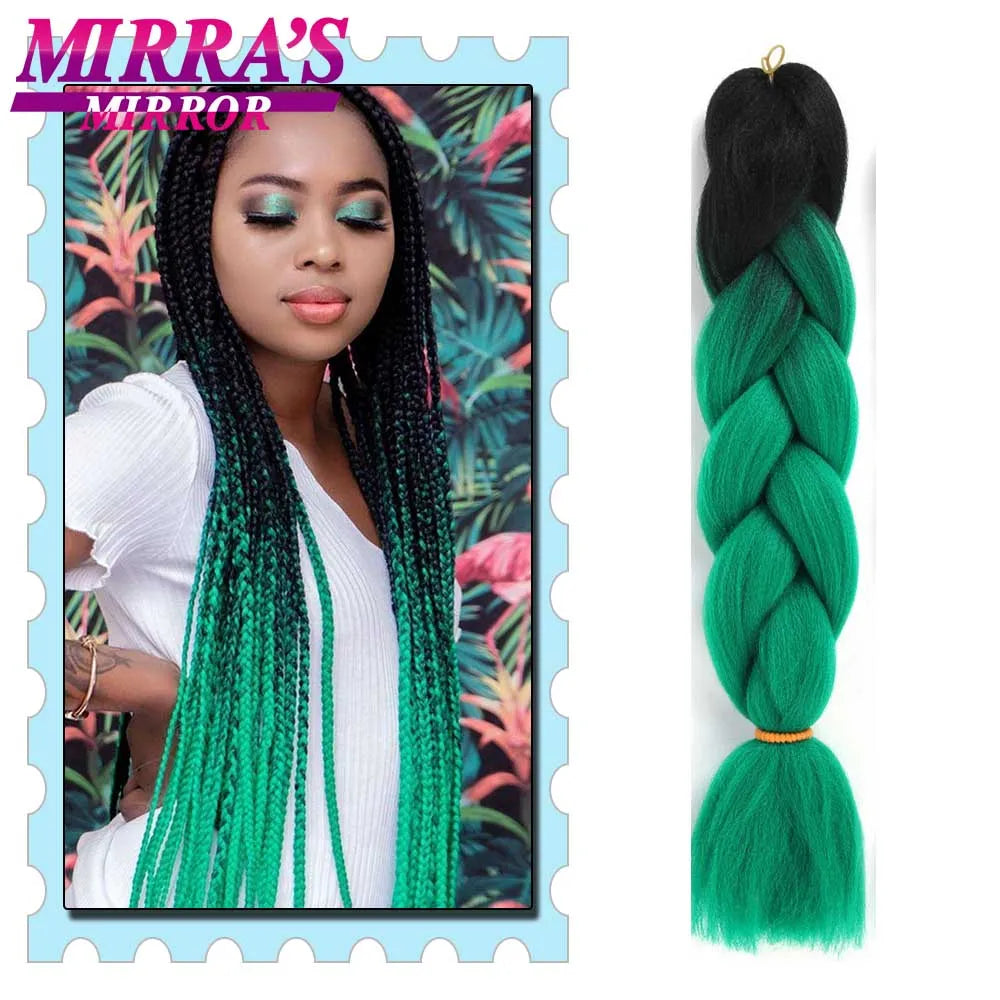 Synthetic Braiding Hair 24 Inch Kanekalon Braids Extensions Ombre Hair for Box Braid Crochet Jumbo Braiding Hair Pre Stretched