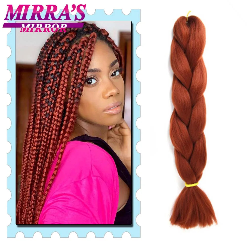 Synthetic Braiding Hair 24 Inch Kanekalon Braids Extensions Ombre Hair for Box Braid Crochet Jumbo Braiding Hair Pre Stretched