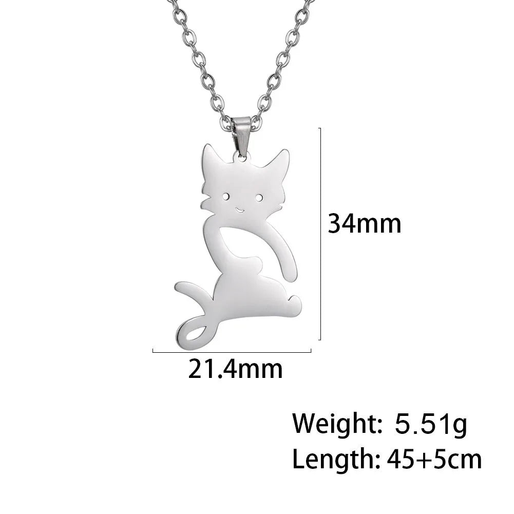 Cute Dog Paw Pendant Necklace | Stainless Steel Animal Footprint Chain for Women & Girls