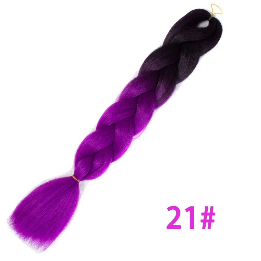 VERVES Ombre Jumbo Braids — 24" 100 g Two-Tone Synthetic Braiding Hair (Pink/Black/Blue)