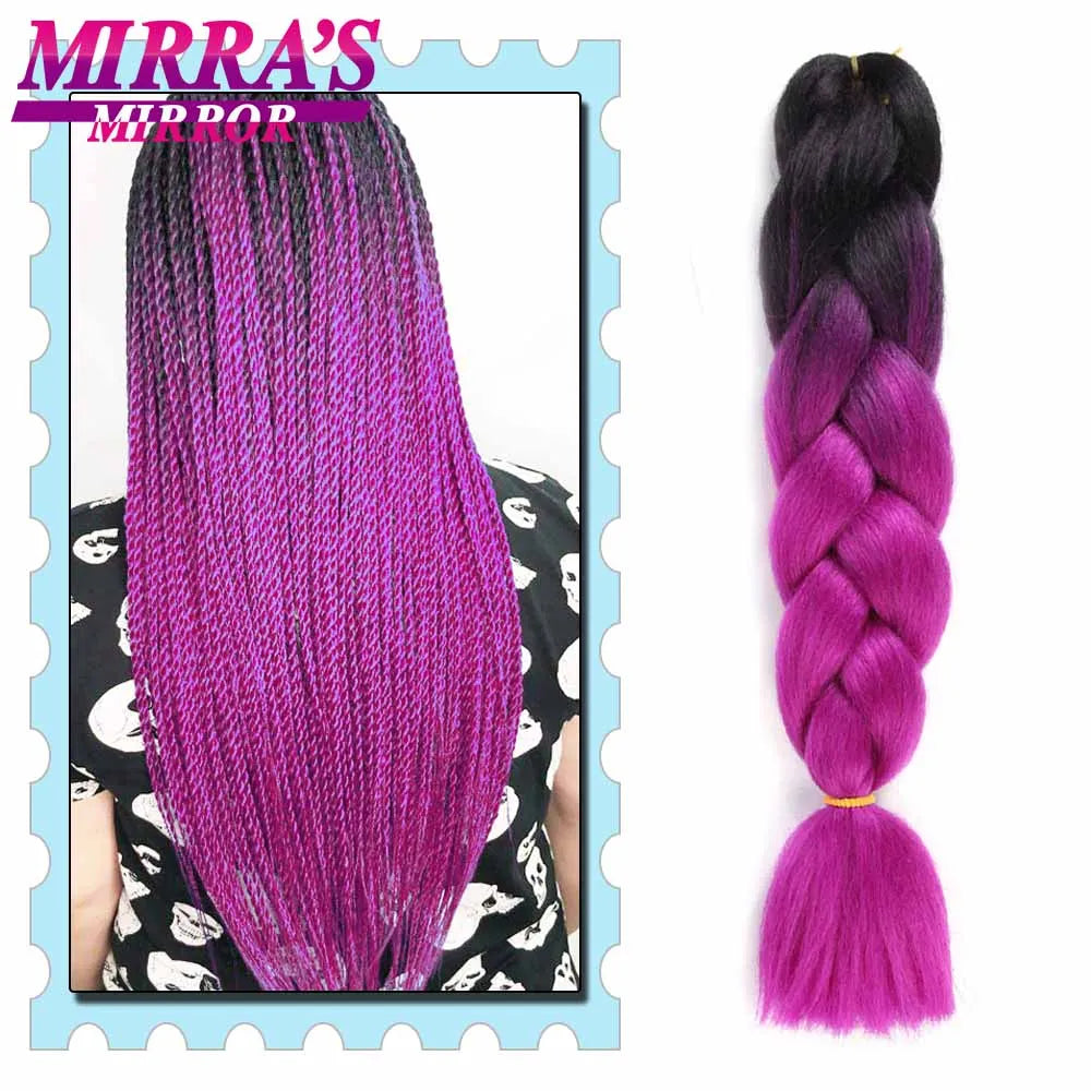 Synthetic Braiding Hair 24 Inch Kanekalon Braids Extensions Ombre Hair for Box Braid Crochet Jumbo Braiding Hair Pre Stretched