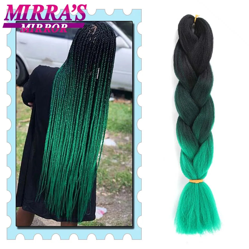 Synthetic Braiding Hair 24 Inch Kanekalon Braids Extensions Ombre Hair for Box Braid Crochet Jumbo Braiding Hair Pre Stretched