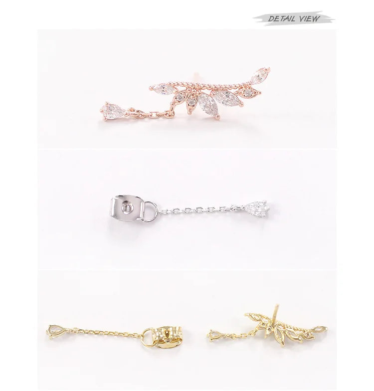 925 Sterling Silver Angel Earrings | Elegant Zircon Studs for Women & Girls