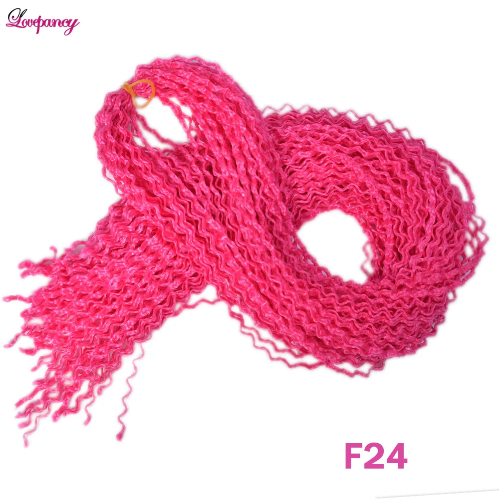 Synthetic Zizi Braids Crochet Box Braiding Hair Extensions White Black 28 Inch Long Curly Crochet Braiding Hair For Women 50g