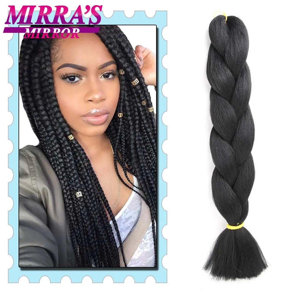 Synthetic Braiding Hair 24 Inch Kanekalon Braids Extensions Ombre Hair for Box Braid Crochet Jumbo Braiding Hair Pre Stretched