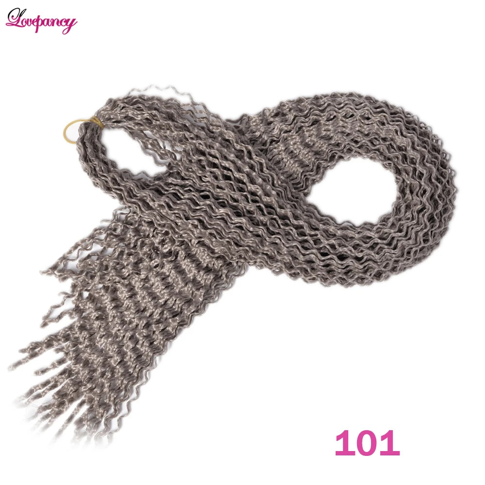 Synthetic Zizi Braids Crochet Box Braiding Hair Extensions White Black 28 Inch Long Curly Crochet Braiding Hair For Women 50g