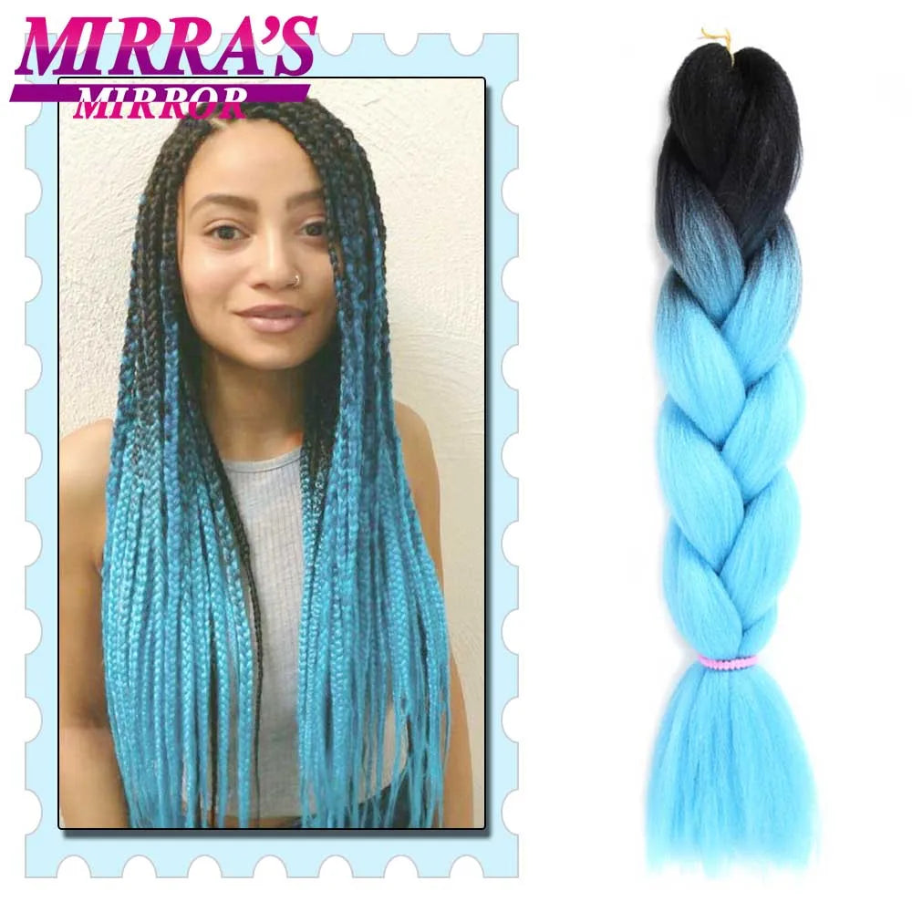 Synthetic Braiding Hair 24 Inch Kanekalon Braids Extensions Ombre Hair for Box Braid Crochet Jumbo Braiding Hair Pre Stretched