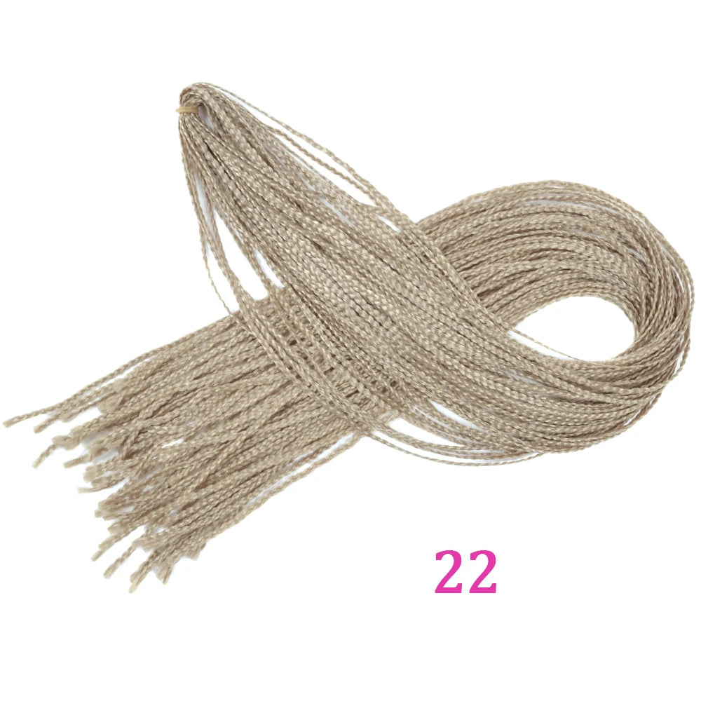 28 Inch Synthetic Zizi Braids Thin Box Braids Hair Extensions Brown Pink Blue Red 613 Box Crochet Braiding Hair For Women 50g