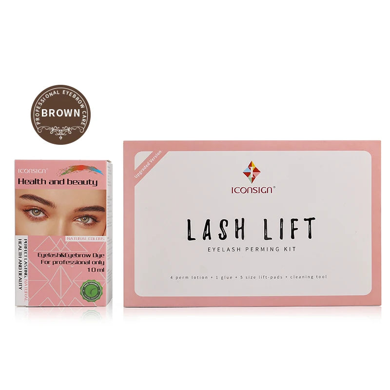 ICONSIGN Upgrade Version Lash Lift Kit and Lash Brow Dye Tint Kit Lifting Eyelash Brow Dye Mascara Eye Makeup Tools Dropshipping