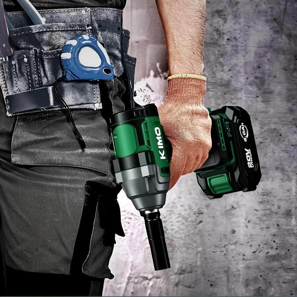 20V Heavy-Duty Brushless Cordless Impact Wrench Set  High Torque Heavy-Duty Industrial Wrench Car Tire Changing and Repair