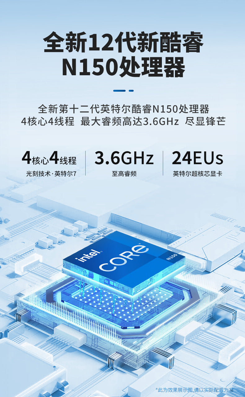 N150 Mini PC — Dual Gigabit LAN, Triple Display (DP), 4K Playback, 12GB RAM, 500GB Storage