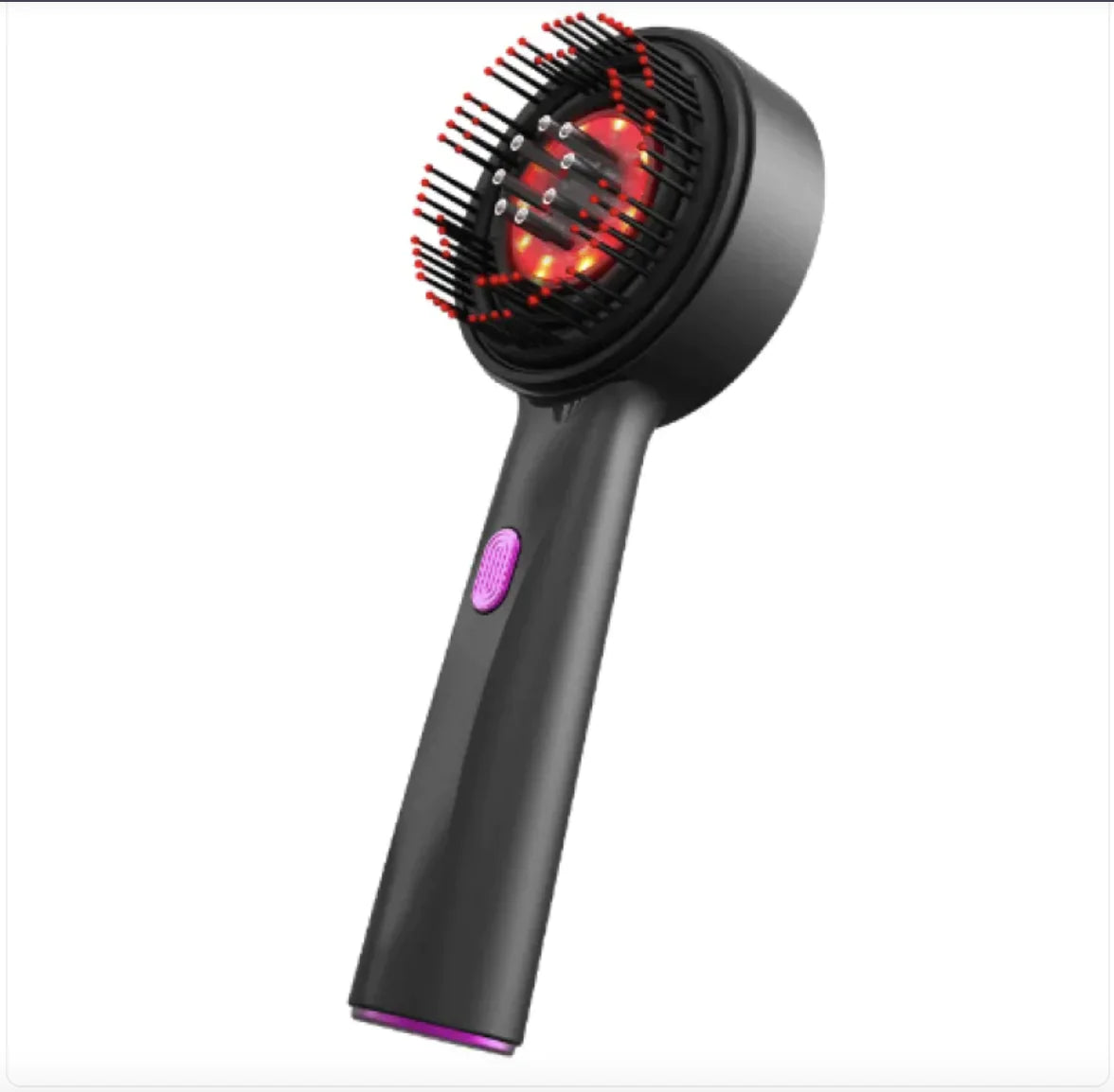 Electric Scalp Massager Comb with Serum/Oil Applicator – Red Light + Microcurrent Support, 8-Nozzle Even Dispersion, 72 Silicone Tips, IPX7 Head, USB-C, For Fuller-Looking Hair & Scalp Care