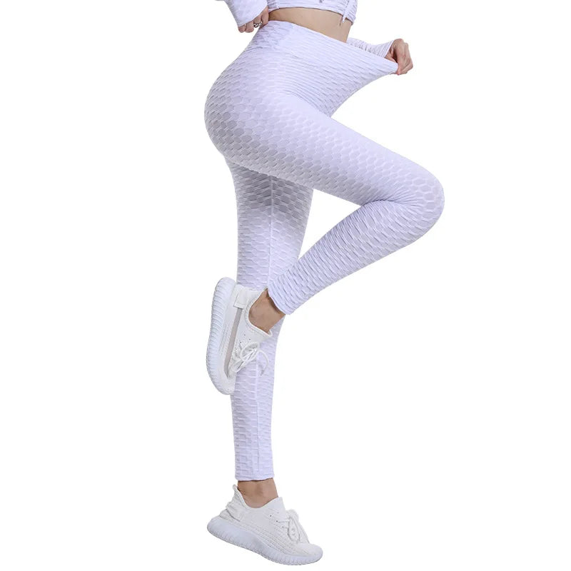 RWRK Jacquard Peach-Lift Leggings — Seamless High-Waist, Anti-Cellulite Yoga Pants