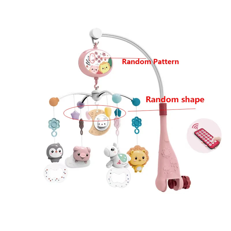 Musical Baby Crib Mobile with Lights Music Projection for Infants Remote Control Crib Toys for Newborn Baby Mobile for Crib Toys