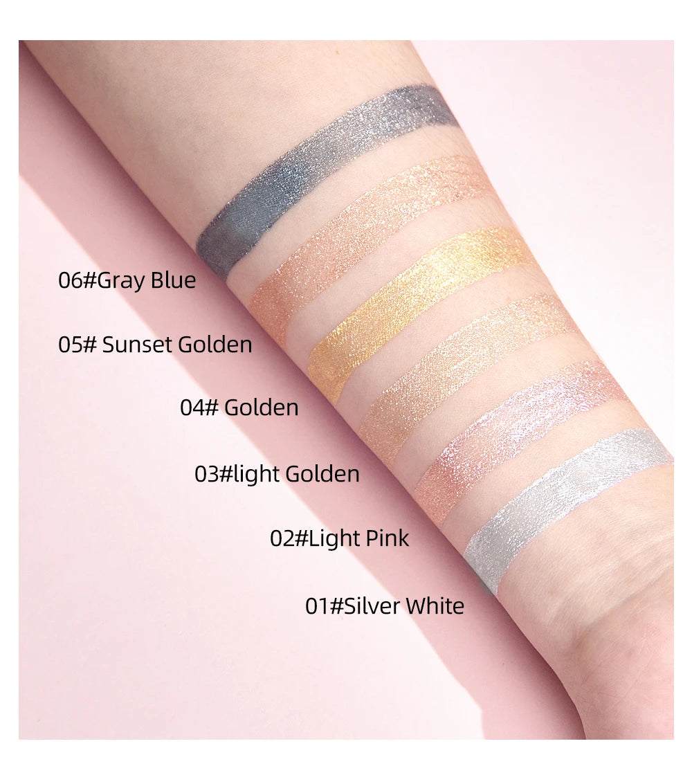 QIBEST shimmer lip gloss beauty girl diamond glitter lip tint waterproof long lasting 6 colors gray flash liquid lipstick makeup