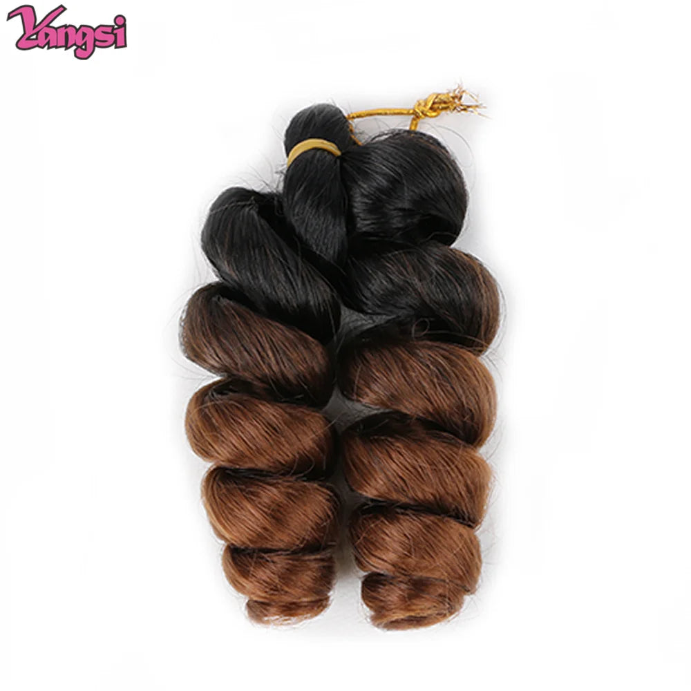 8“ Short  French curl Bob Braids Crochet Box Braids Ombre Colored Synthetic Hair Extensions Brown Blonde Purple Crochet Hair