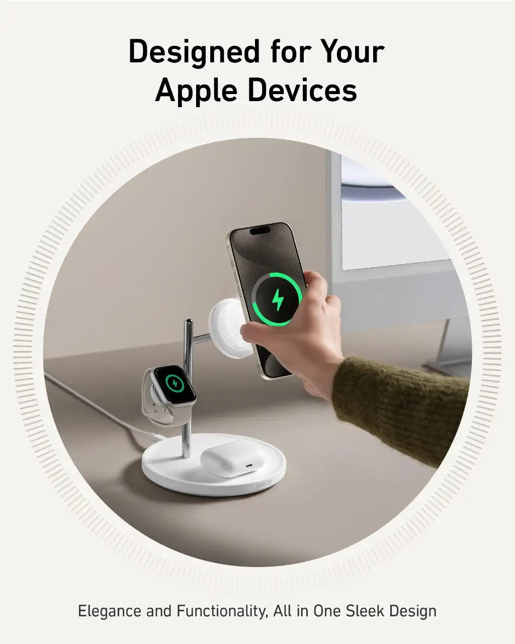 Anker MagGo Wireless Charging Station (3-in-1 Stand, A25M3)