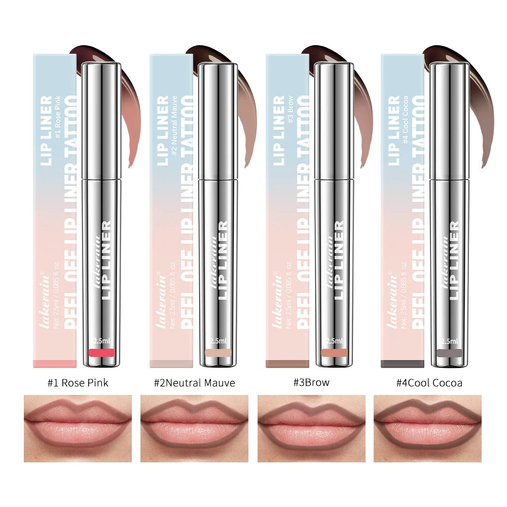 ibcccndc Waterproof Peel-Off Lip Liner & Tint (4 Colors, Long-Lasting Matte)