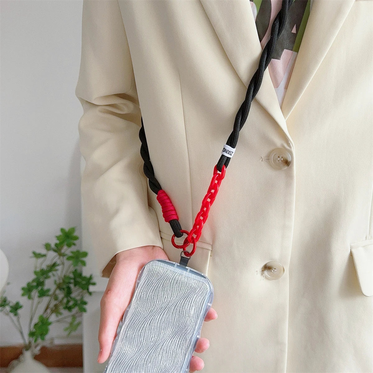 Cute Phone Lanyard Diameter Outdoor Universal Case Acrylic Crossbody Shoulder Card Neck Cord Clip Hang Anti-lost Wrist Strap