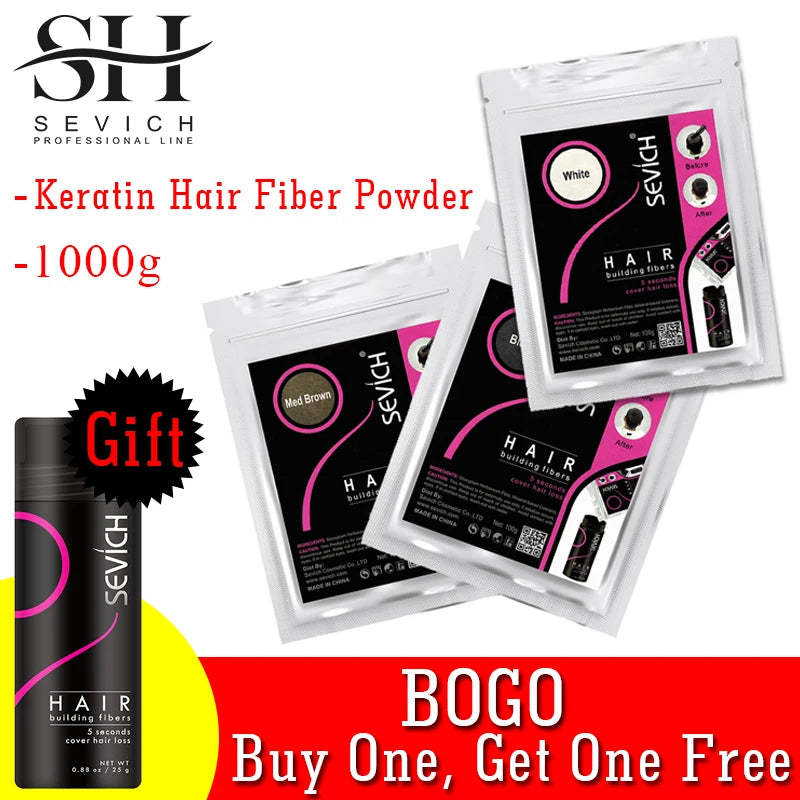 1000g Hair Fiber 10 Color Keratin Hair Building Fiber Powder Hair Fiber Thickening Poudre Instant Hair Growth Treatment For Hair