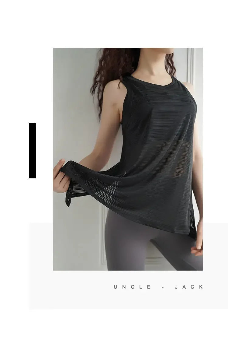 Fitness Yoga T-shirt Top Sexy Open Back Sport T-shirt Women Gym Tank top Loose Sportswear Breathable Workout Tank Top Sleeveless