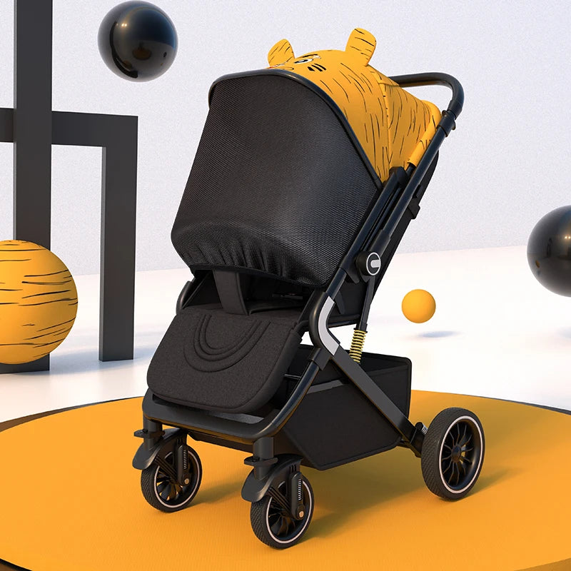 Ultra-Light Baby Stroller Bidirectional Implementation Can Sit and Lie One Button Close High Landscape Newborn Umbrella Car