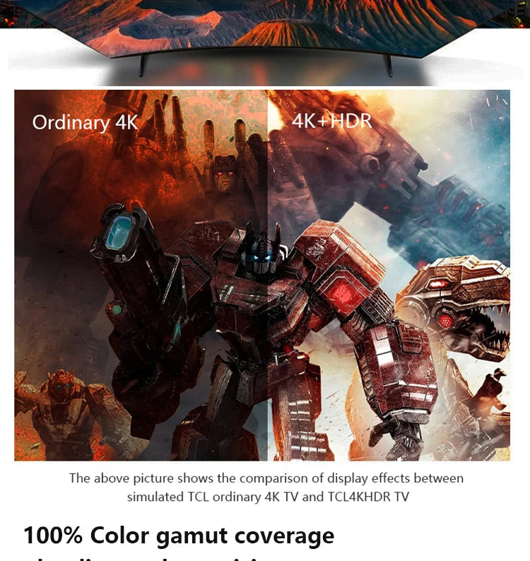 75 Inch Smart TV 4K Ultra HD LED Curved Big Screen Wifi Inteligentes Television