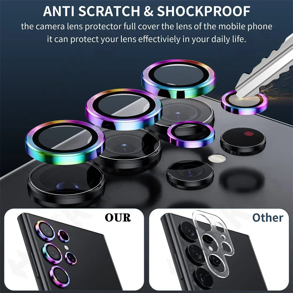 Camera Lens Protetor For Samsung S25 S24 ultra S24 S23 S22 ultra Case Tempered Glass Film Titanium Alloy Ring Phone Accessories