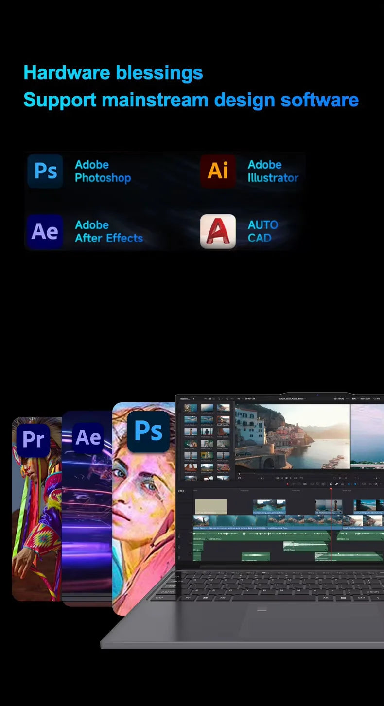 Erilles 15.6″ Laptop — Intel Core i7-6500U, 16GB DDR4, 1TB SSD, FHD IPS Display, Fingerprint Unlock, Backlit Keyboard, Windows 11