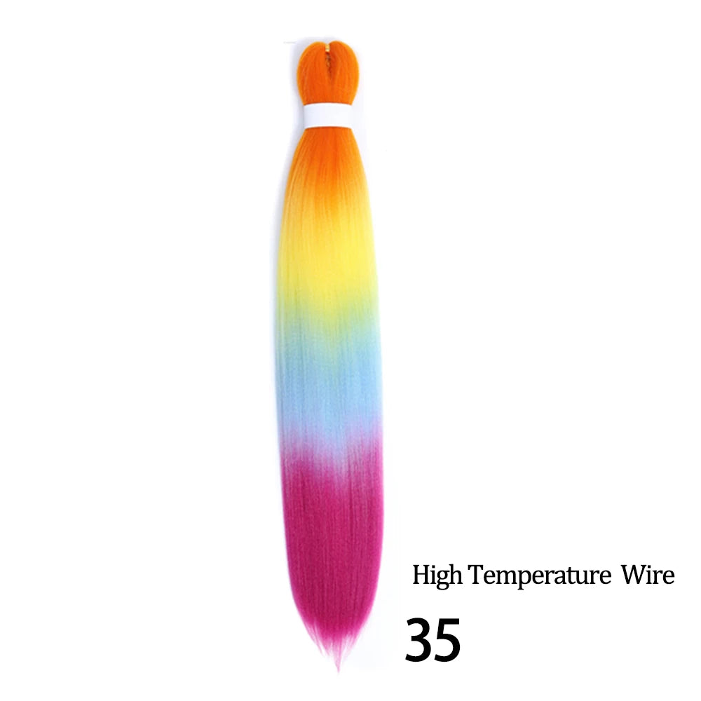 Chorliss Pre-Stretched Jumbo Braids — 24"/26" Synthetic Yaki Ombre (80–90 g, 105 Colors)