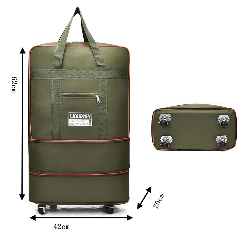 Folding travel bag, luggage compartment,swivel wheel storage box,large capacity telescopic luggage bag,overnight bag