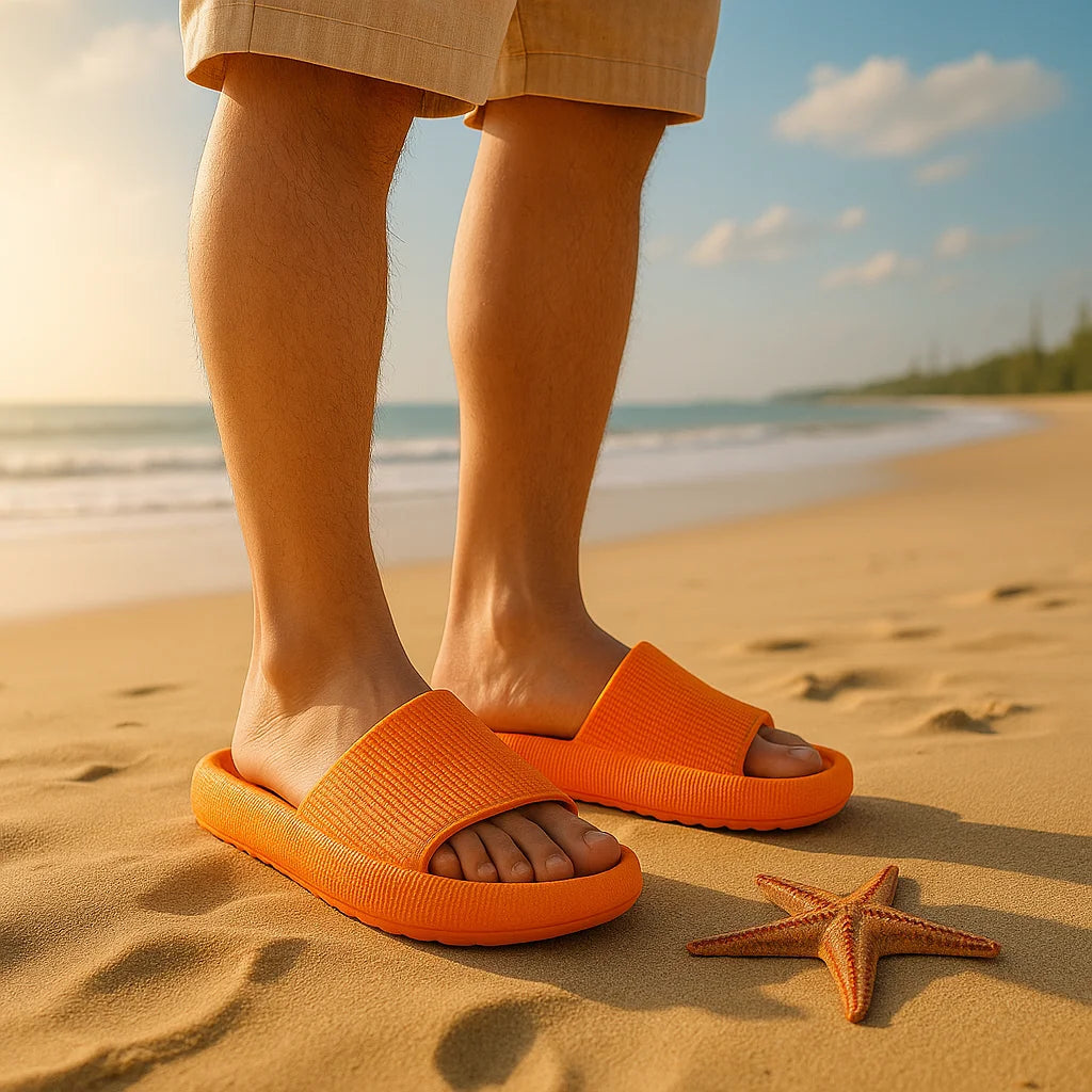 Unisex Lightweight Slip-On House Slippers — Injection-Molded Upper, True-to-Size Comfort