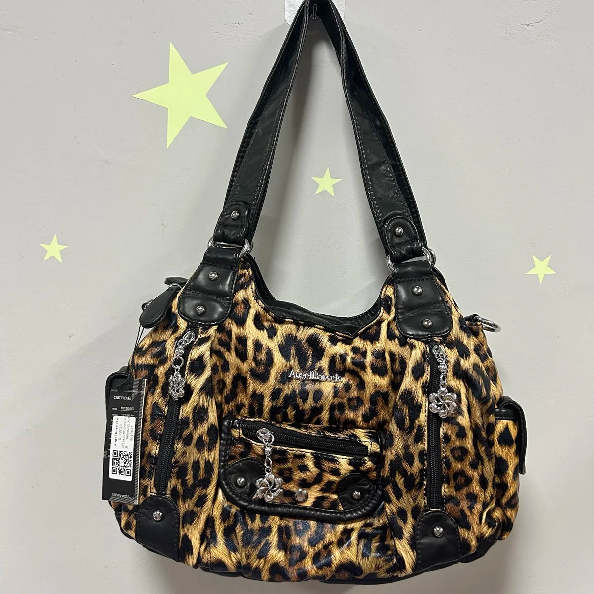 Bag Fashion Women Handbag PU Leather Shoulder Bag Brown Leopard Top-handle Handbag Female Satchel Ladies Shoulder Bags