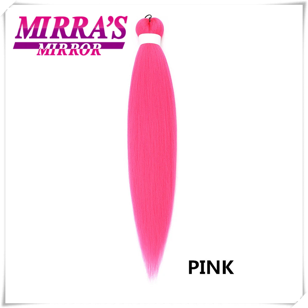 Braiding Hair Pre Stretched Soft Yaki Synthetic Crochet Hair Braid Extension Hot Water Setting Green Pink Orange Yellow Hair