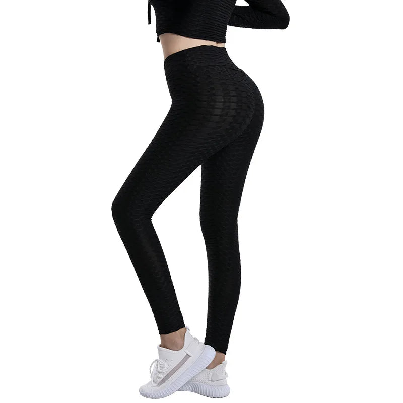 RWRK Jacquard Peach-Lift Leggings — Seamless High-Waist, Anti-Cellulite Yoga Pants