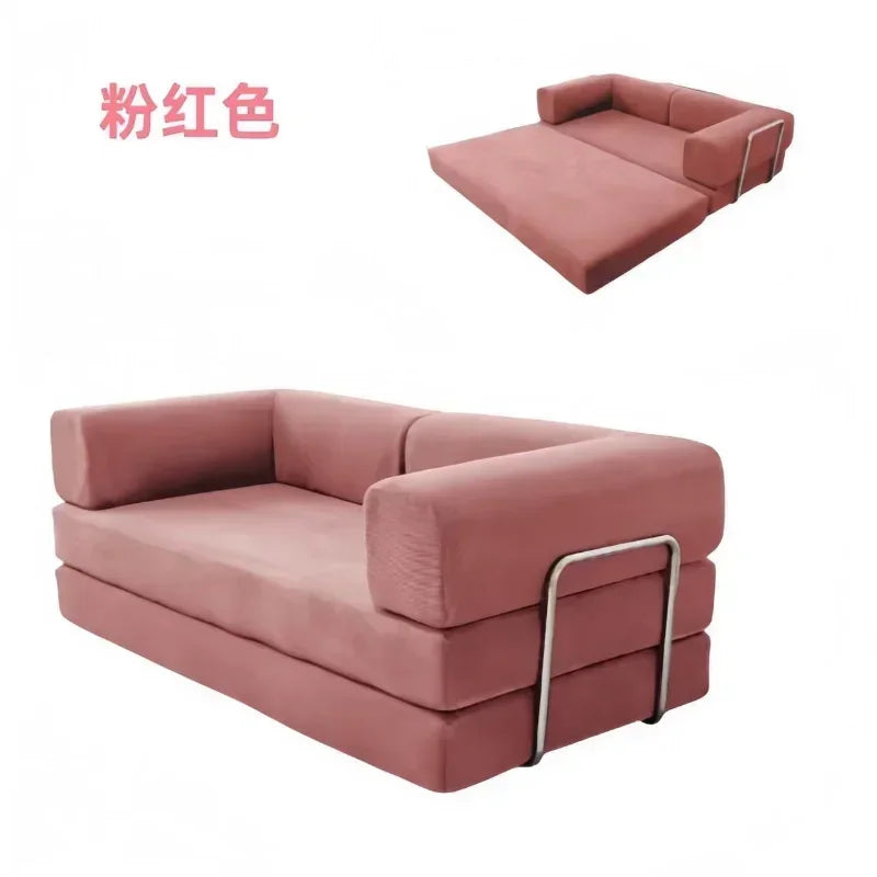 2025 New Elegant Italian Compressed Sofa Minimalist Retro Corduroy Sofa Bed Foldable Washable Customizable for Living Room