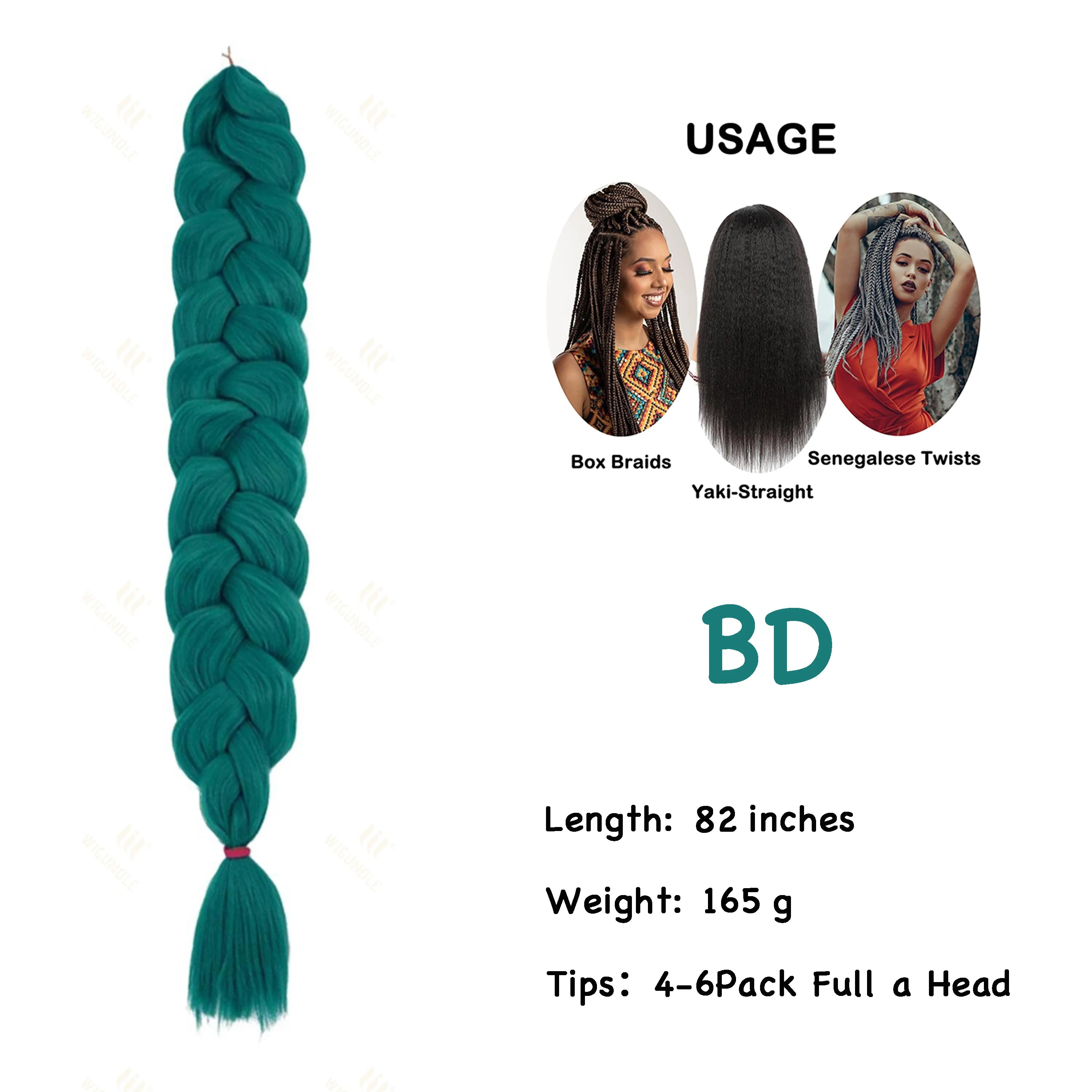 Wigundle Jumbo Braiding Hair Extension 82Inch High Temperature Synthetic Braid For Women Twist Box Braids Crochet Hair