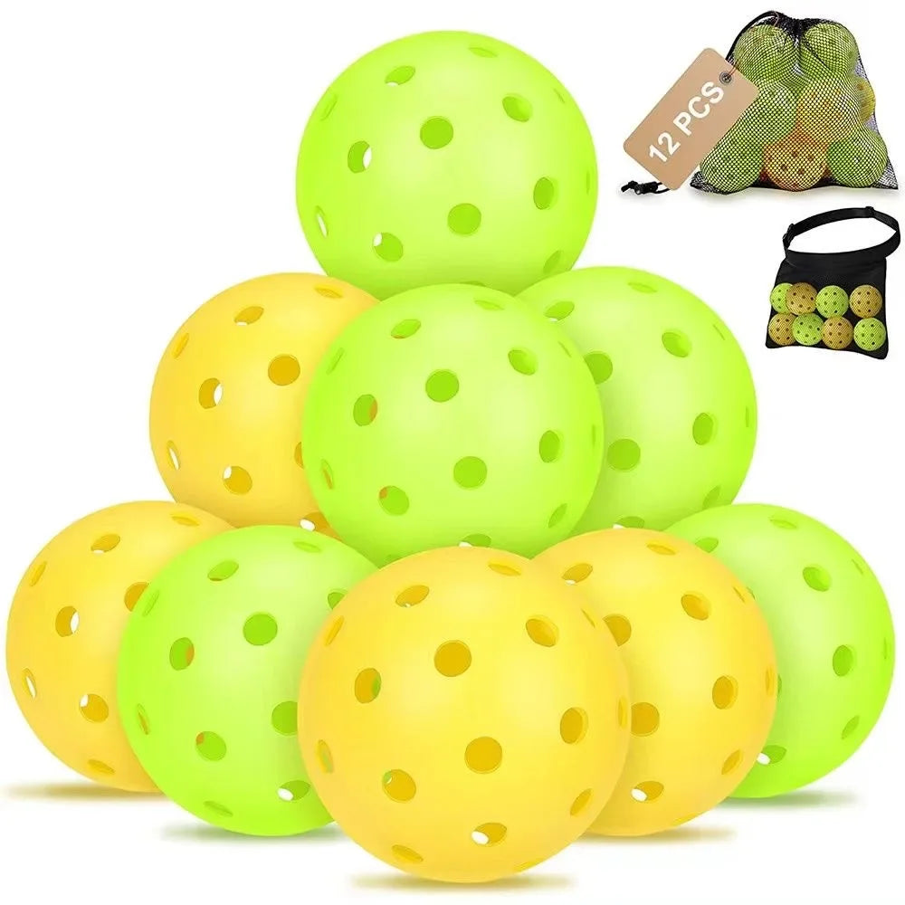 Outdoor Pickleball Balls — 40-Hole Tournament Standard (74 mm, PE Material)